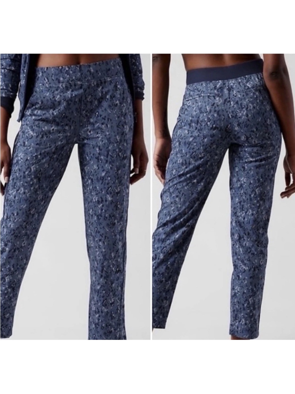 Athleta Captive chrome Blue Brooklyn Camo Ankle Pant Size 8 Tall